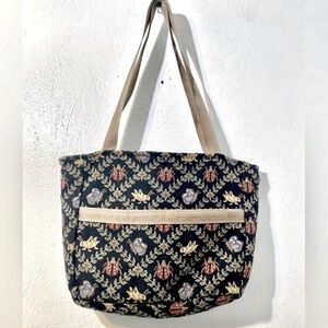 Vtg i bag - hand made “ cute as a bug” fun tapestry tote.Made in U.S.A